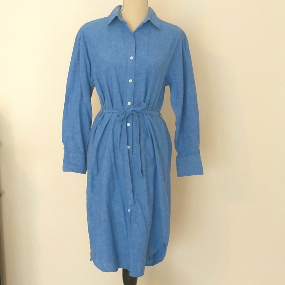 H&M Linen-Blend Shirt Dress Size XS